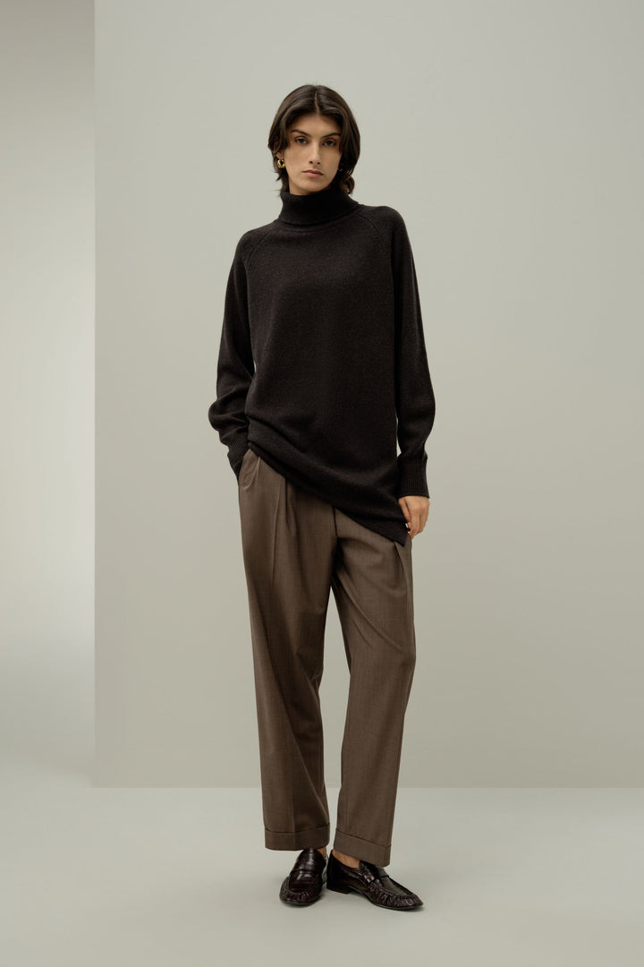 Wool-Cashmere Turtleneck Sweater Dress