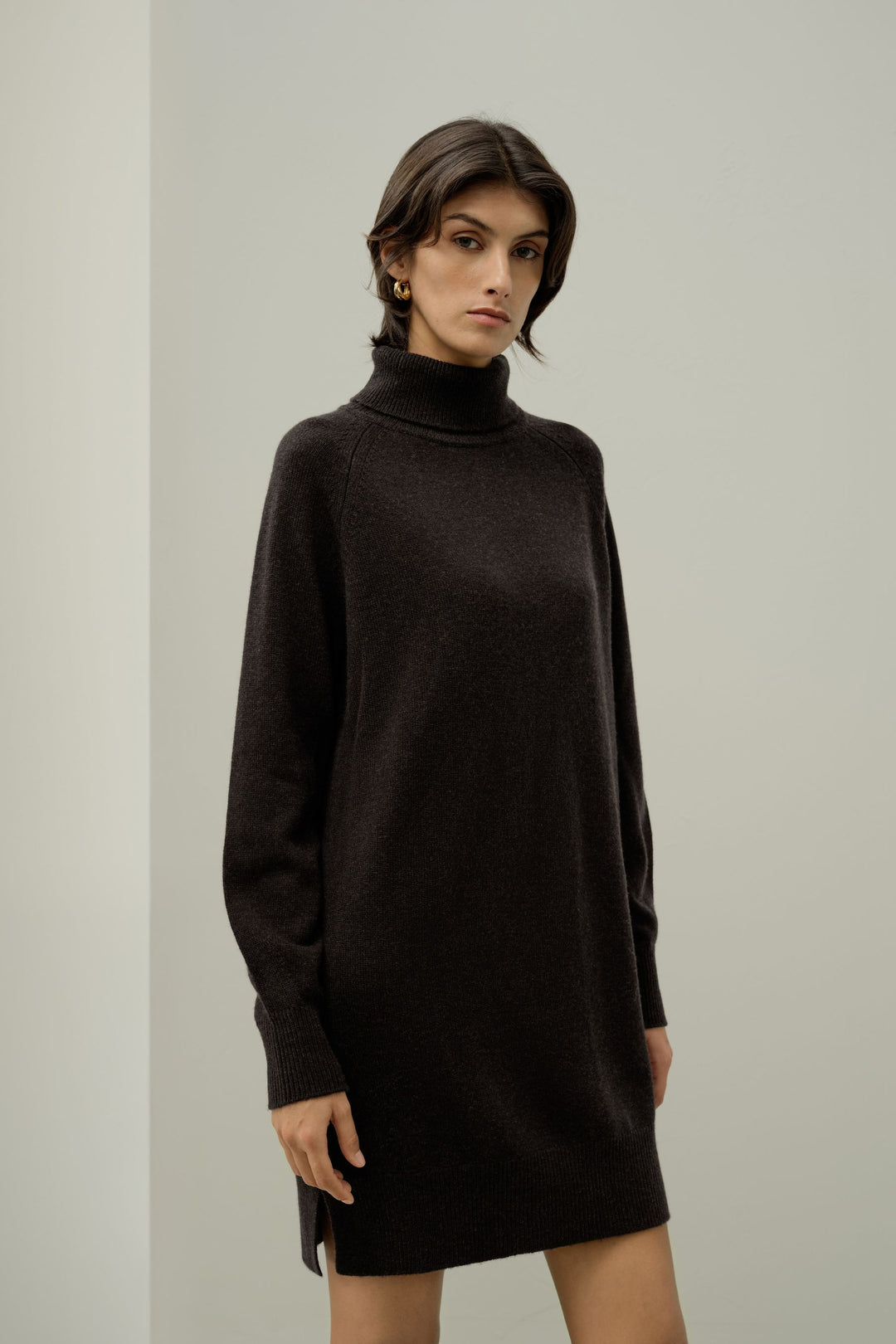 Wool-Cashmere Turtleneck Sweater Dress