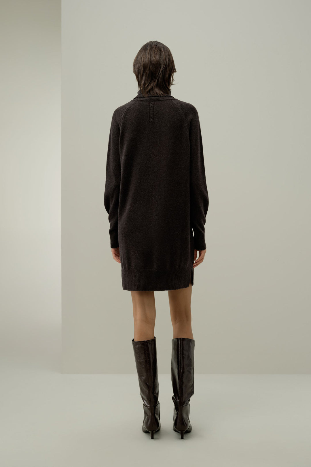 Wool-Cashmere Turtleneck Sweater Dress