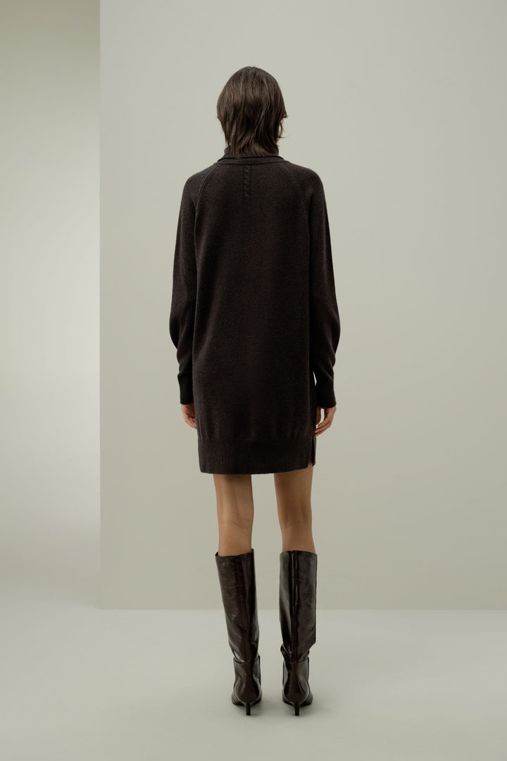 Wool-Cashmere Turtleneck Sweater Dress