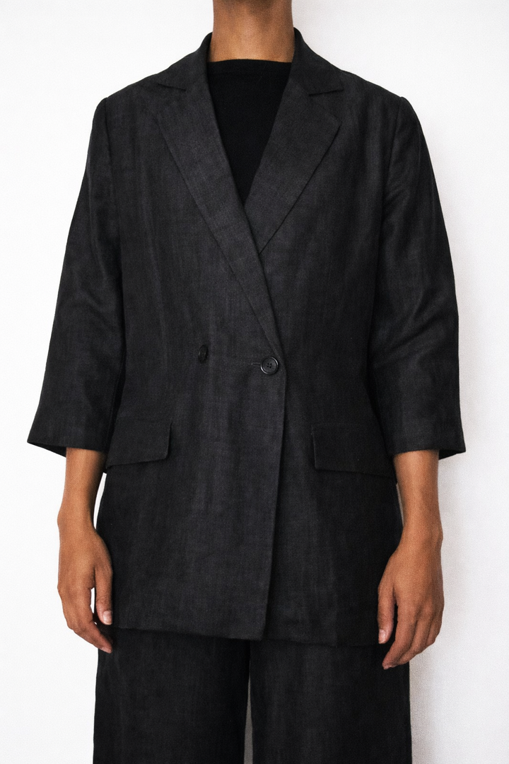 Coated Linen Blazer