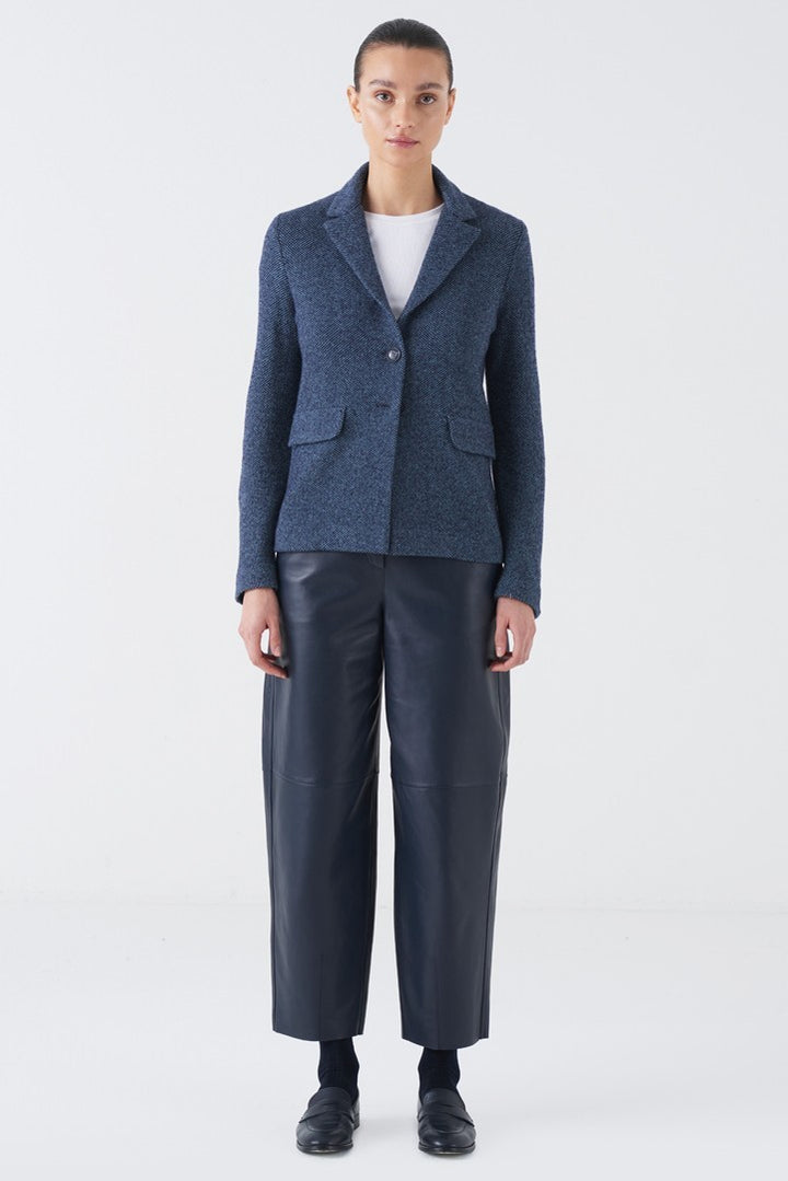 Algae Cashmere Wool Tweed Jacket - Arctic Navy