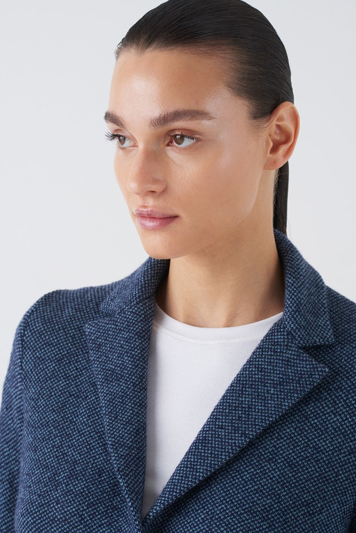 Algae Cashmere Wool Tweed Jacket - Arctic Navy