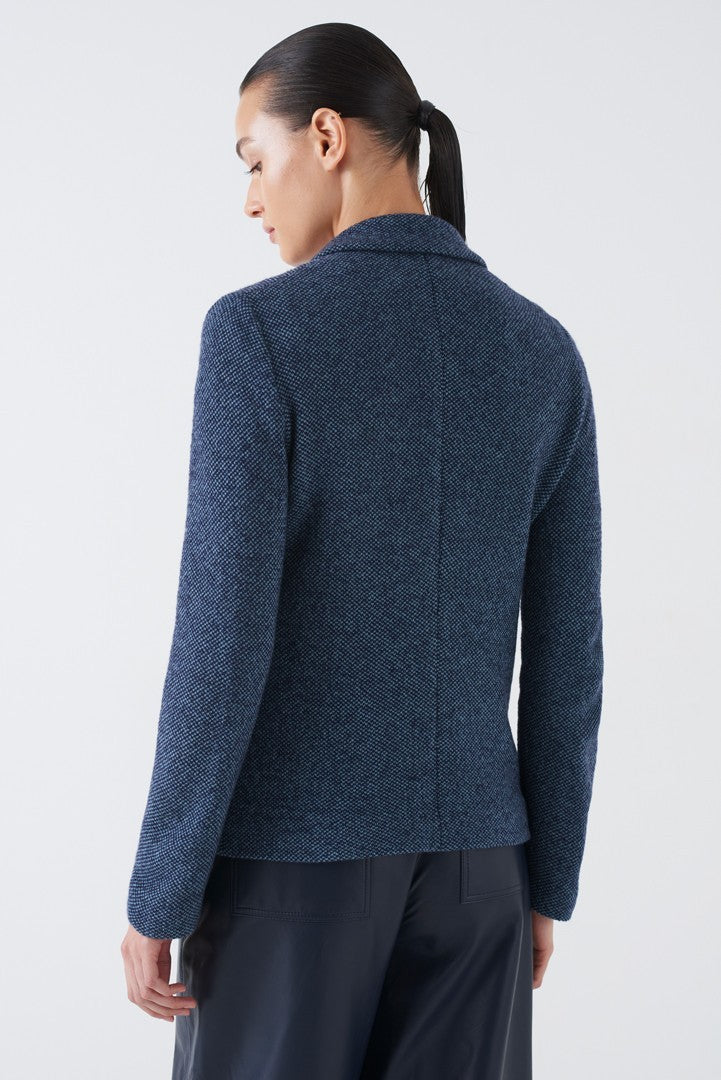 Algae Cashmere Wool Tweed Jacket - Arctic Navy