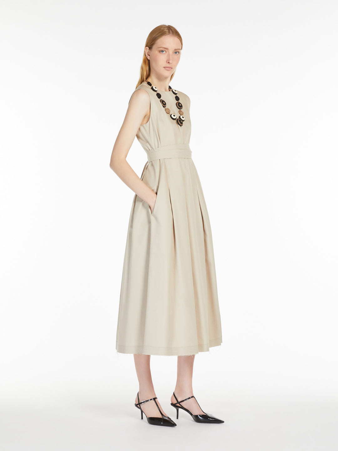 amina midi dress Amina Smocked Poplin Pink Midi Dress Small