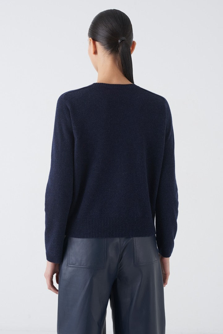 Argilla Navy Diamond Pattern Sweater - Cosmos