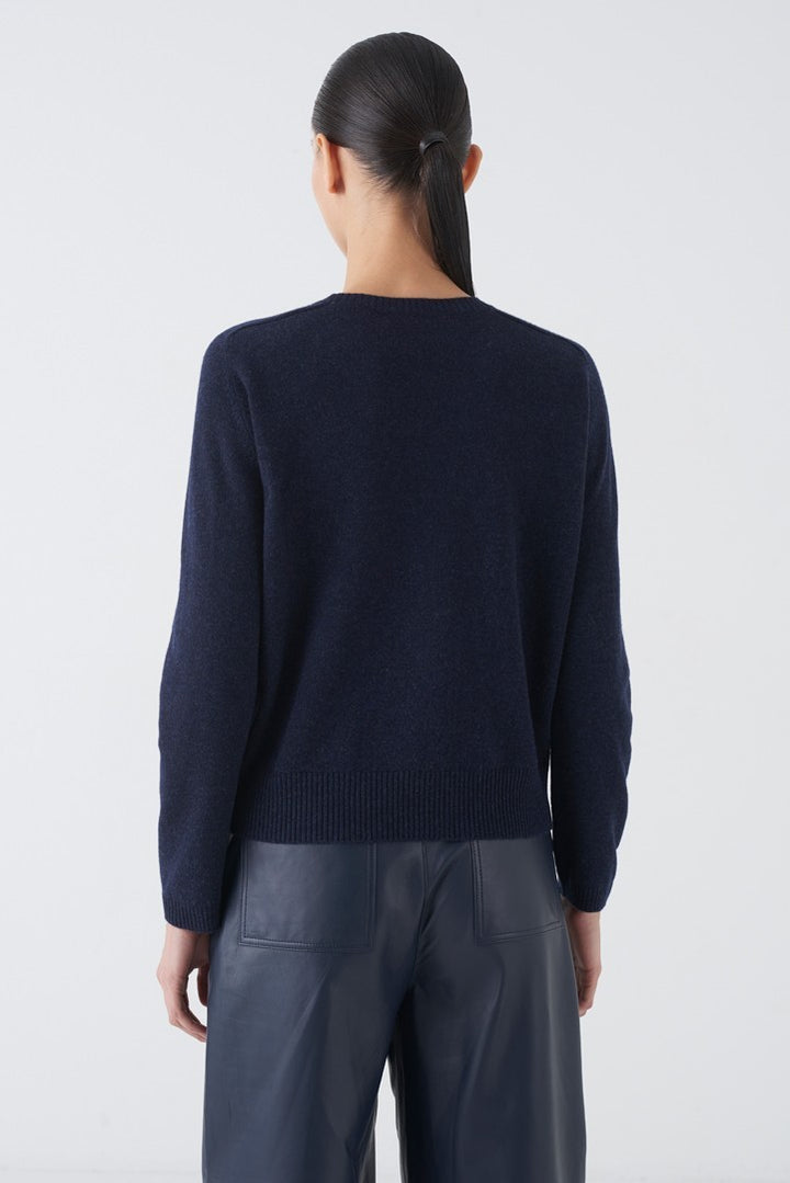 Argilla Navy Diamond Pattern Sweater - Cosmos