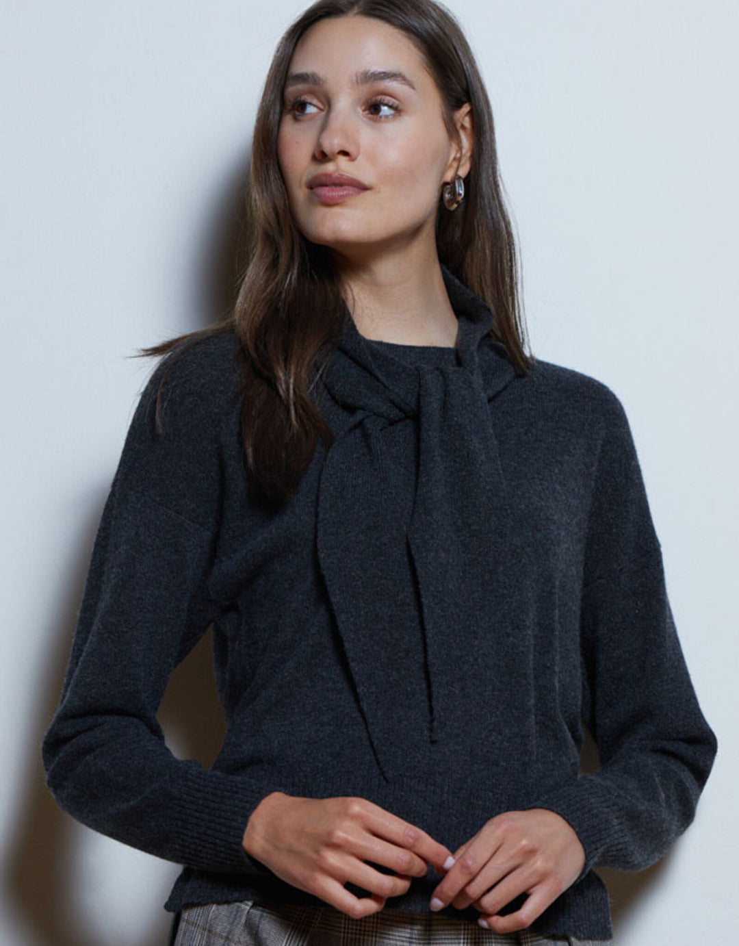 Detachable Tie Neck Crew