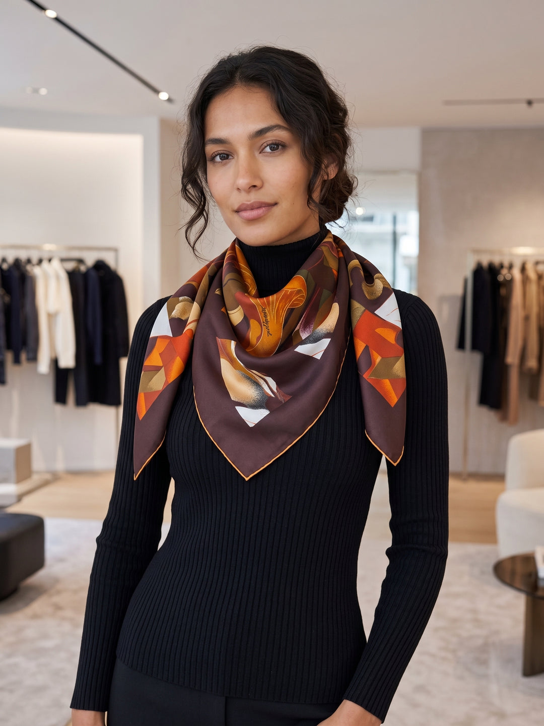 Autumn Leaf Print Scarf
