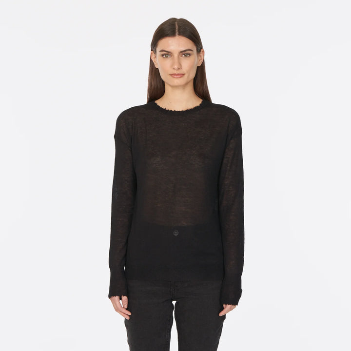 Distressed Sheer Crew