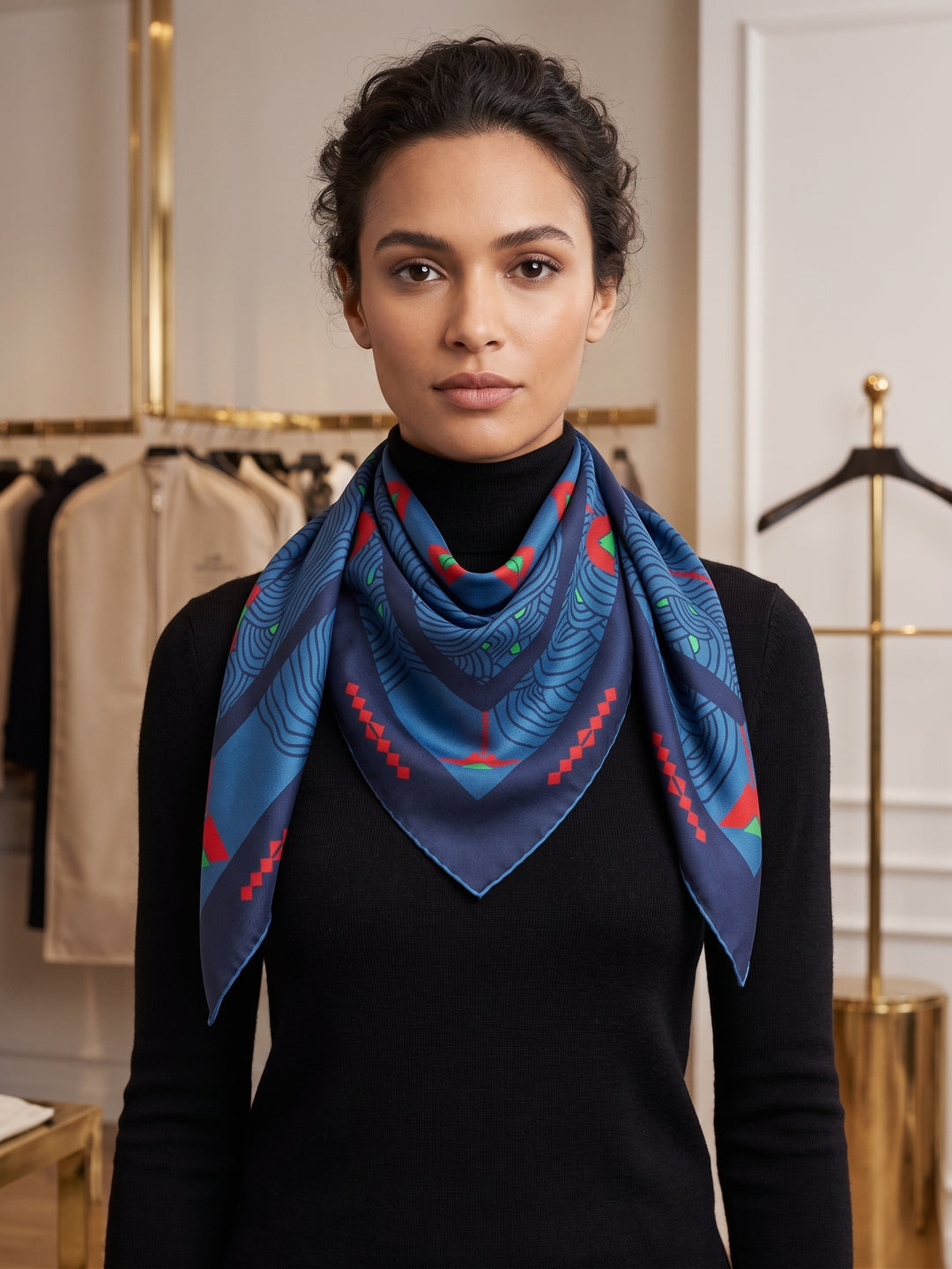 Border Print Scarf