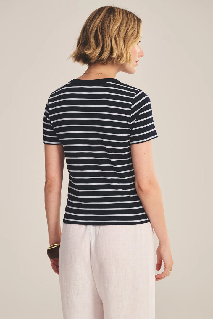 Short Sleeve Rib Crew Neck Top - Midnight