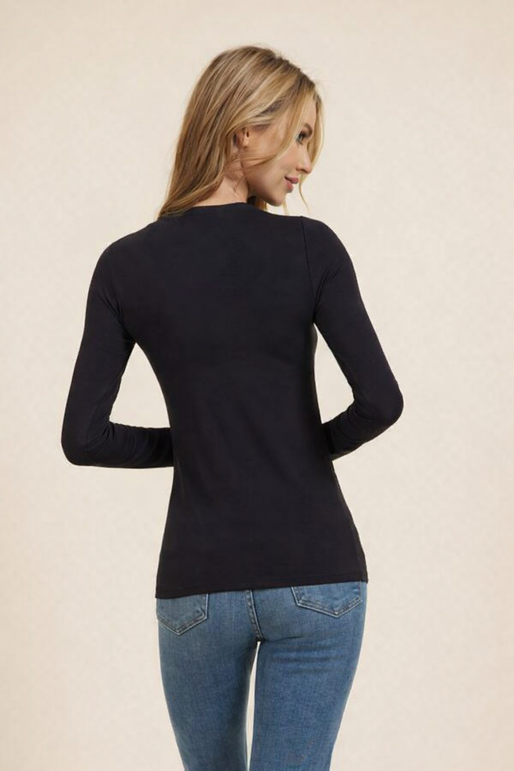 Strech Cashmere Long Sleeve Semi Relax
