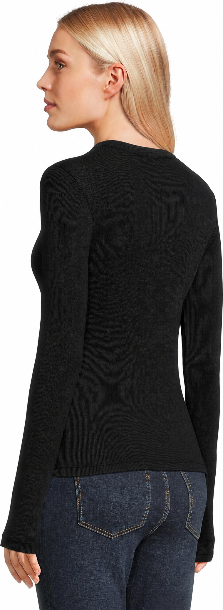 Liyah Ribbed Long-Sleeve Tee