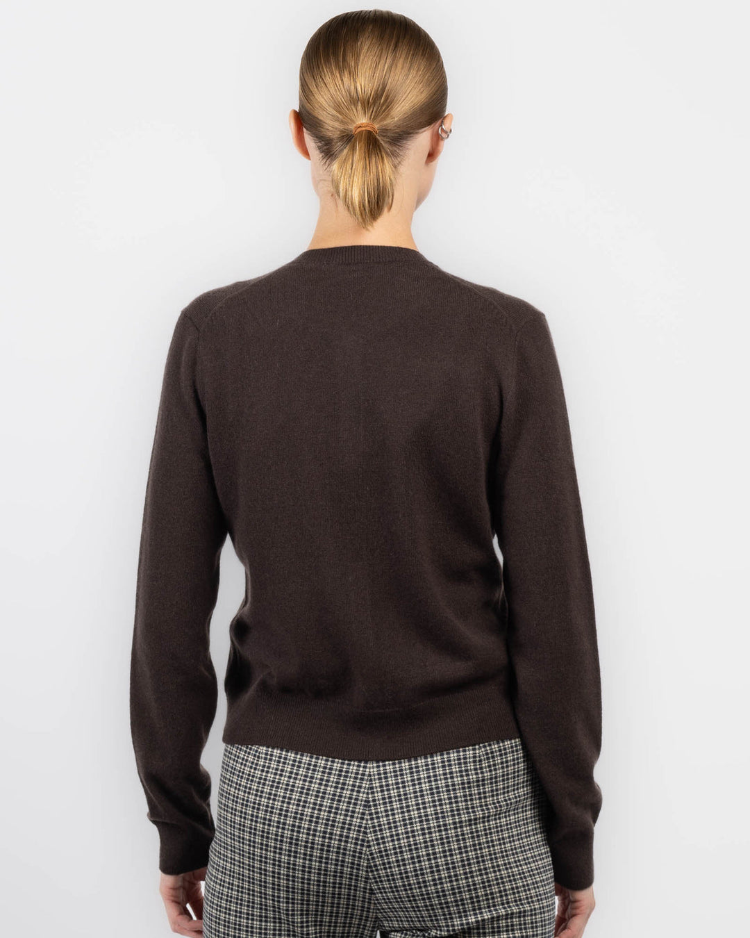 Crewneck Shell Cashmere Cardigan - Cacao