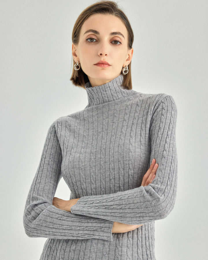 Cable Knit Turtleneck Sweater