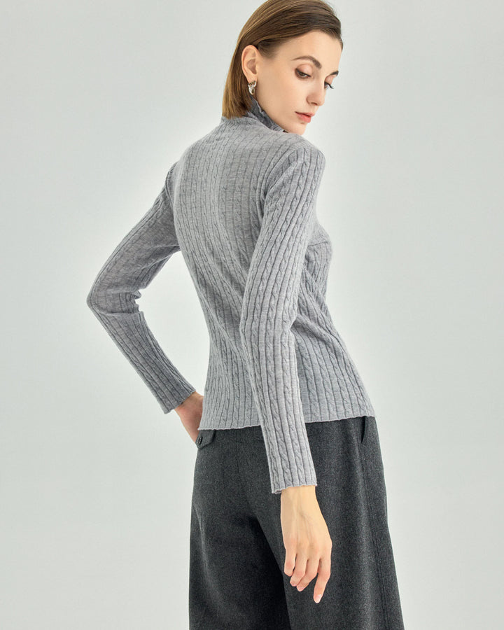 Cable Knit Turtleneck Sweater