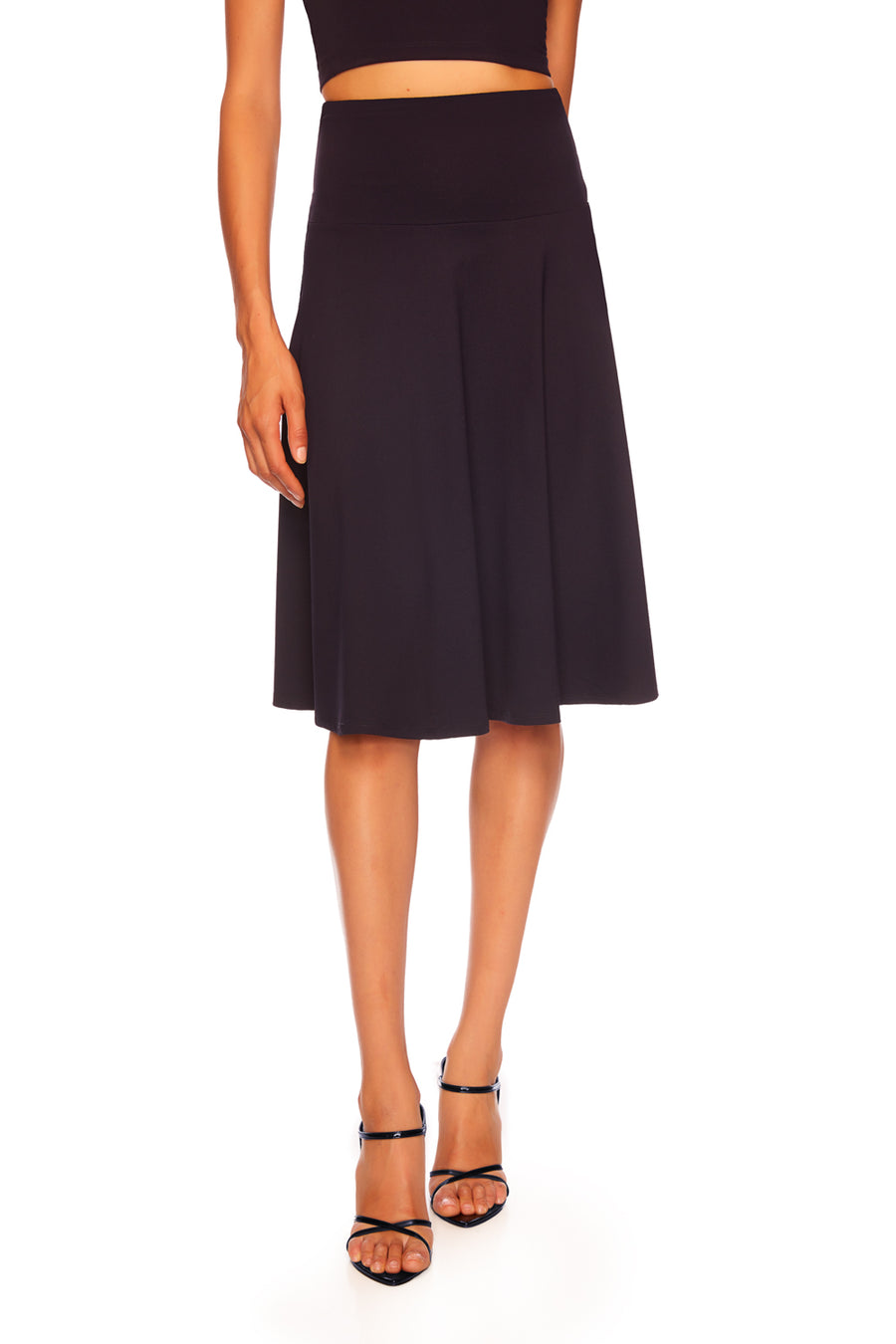 High Waist Midi Flare Skirt