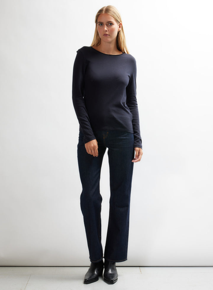 Cotton/Cashmere Long Sleeve Boatneck