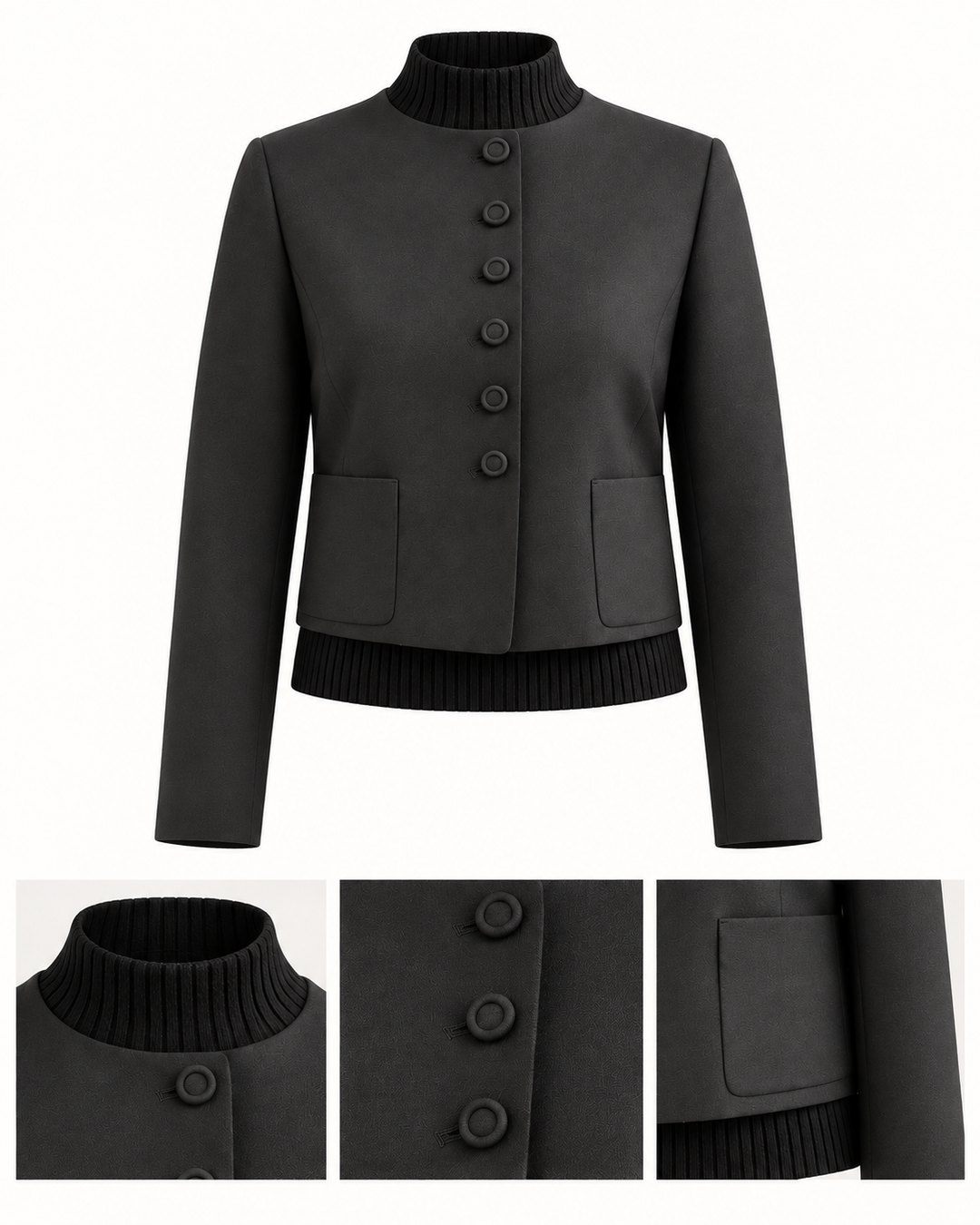 Cropped Jacket - Black