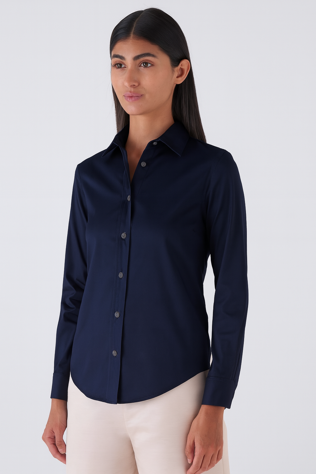 Yuppy RL Long Sleeved Shirt in Shiny Stretchy Satin