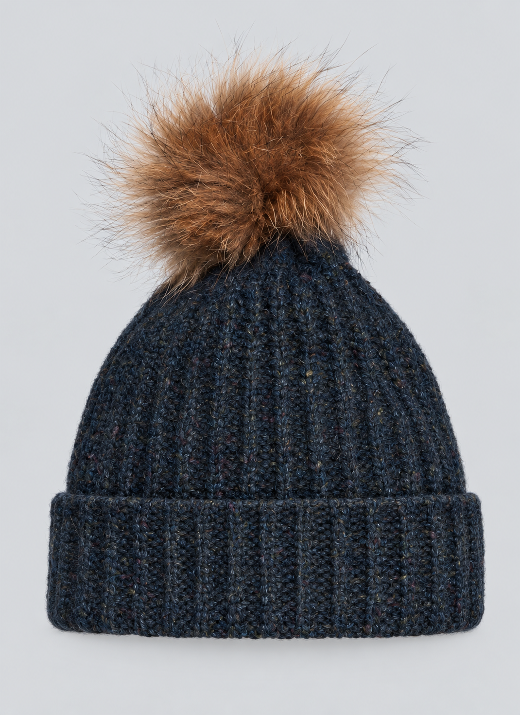 12-ply Hat w/ Fox Fur Pom Pom