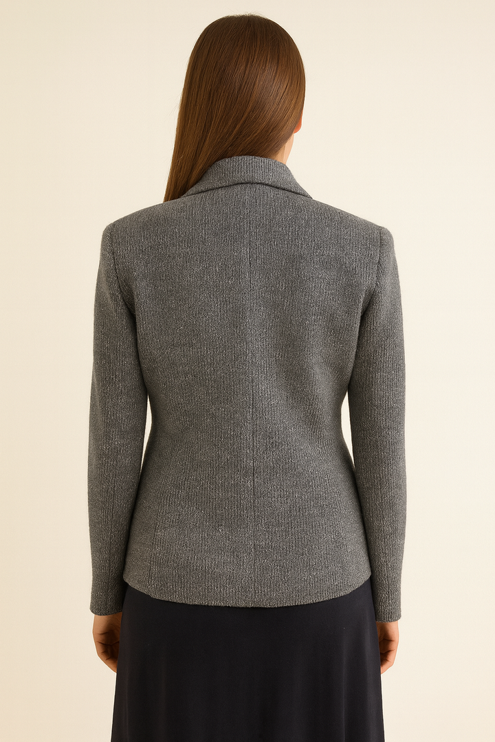 Single Breasted Shimmer Jacket - Charcoal