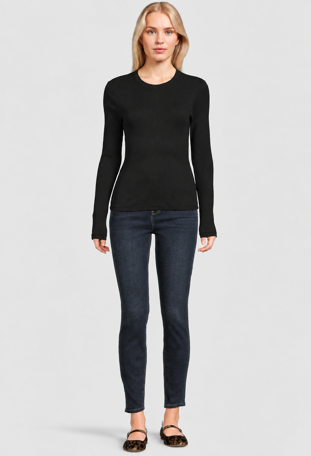 Liyah Ribbed Long-Sleeve Tee