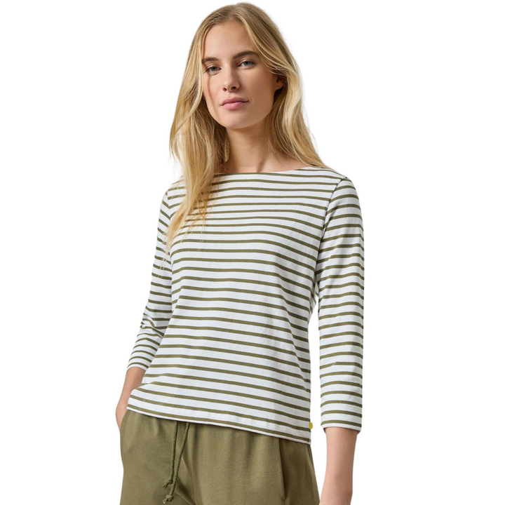 French Boatneck Top - Kelp Stripe