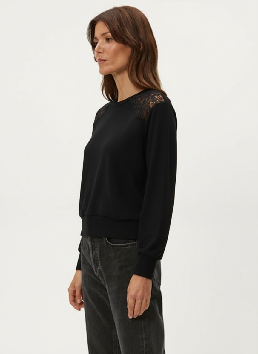 Esther Pullover with Lace Trim