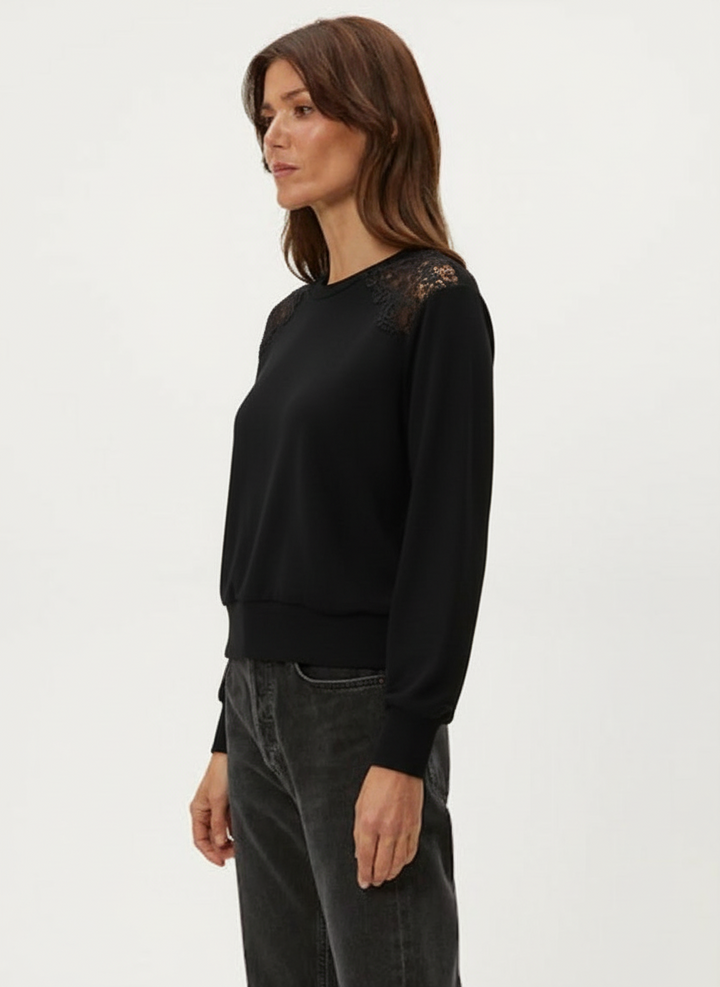 Esther Pullover with Lace Trim
