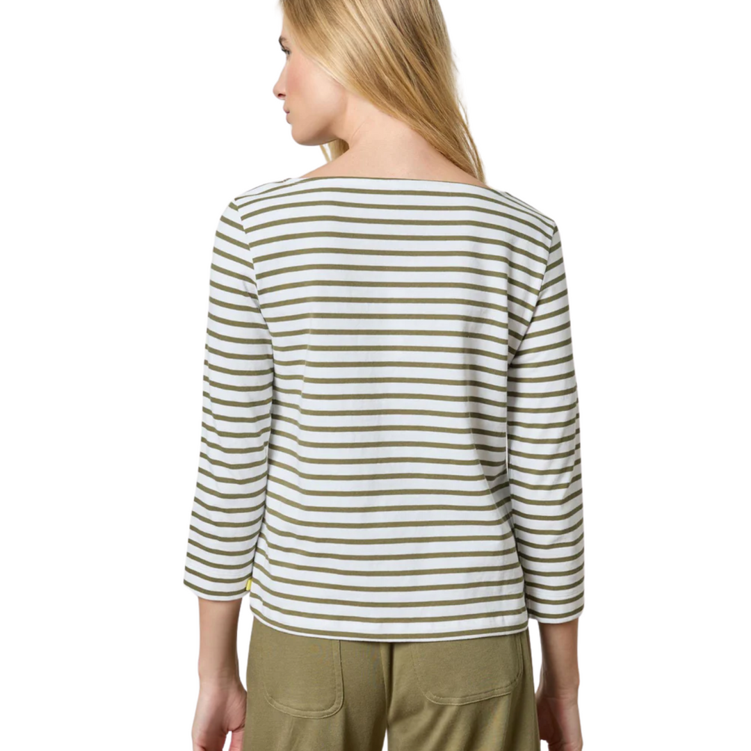 French Boatneck Top - Kelp Stripe