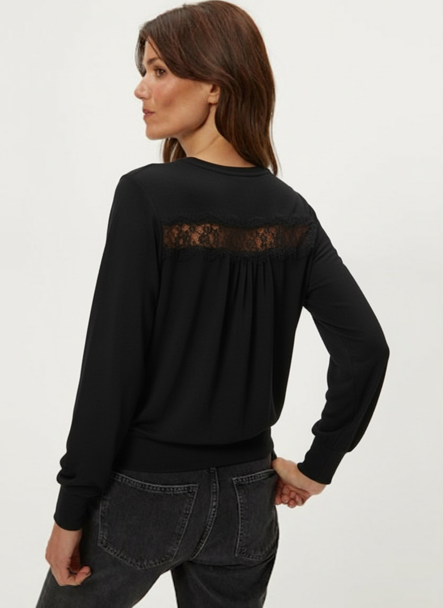 Esther Pullover with Lace Trim