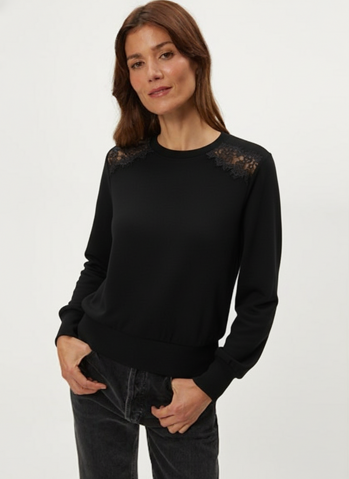 Esther Pullover with Lace Trim