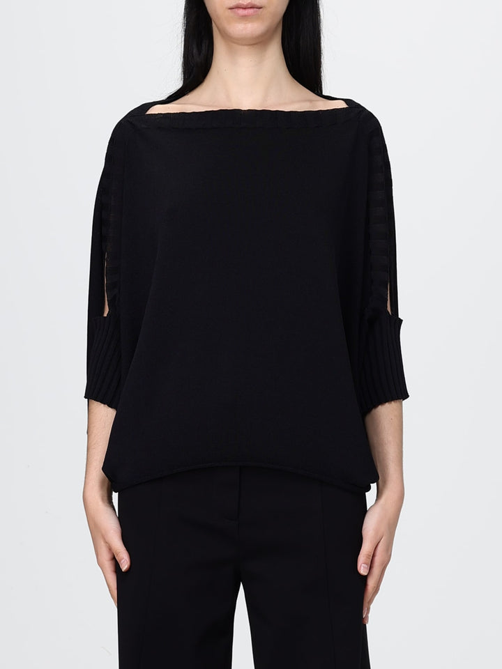 Elbow Sleeve Knit Sweater - Nero