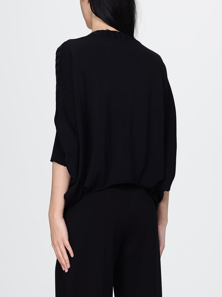 Elbow Sleeve Knit Sweater - Nero