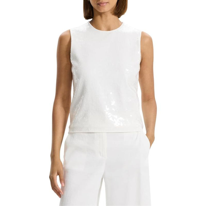 Sleeveless Clean Shell Crew Neck Top