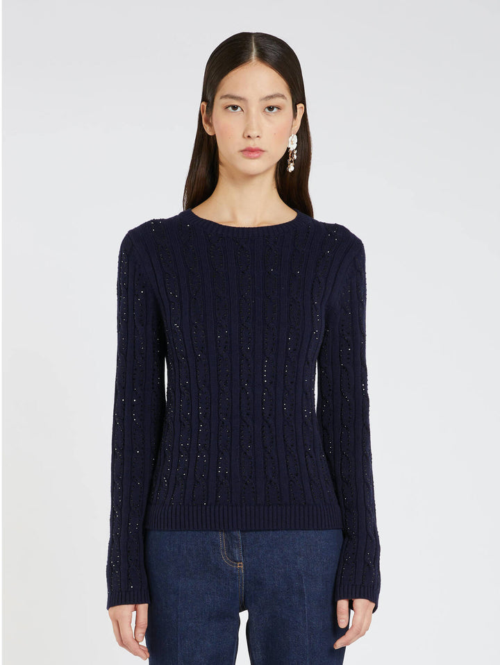 Calibri Cable Sequin Sweater