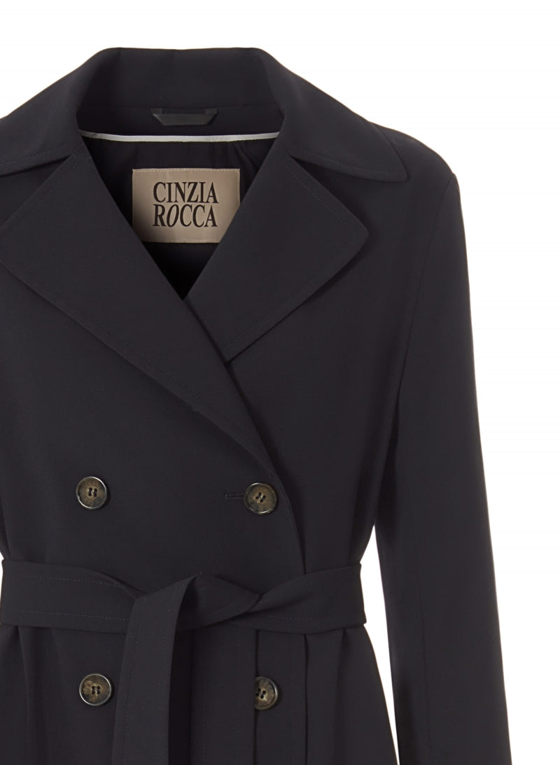 Maxi Double Breasted Trench Coat - Midnight