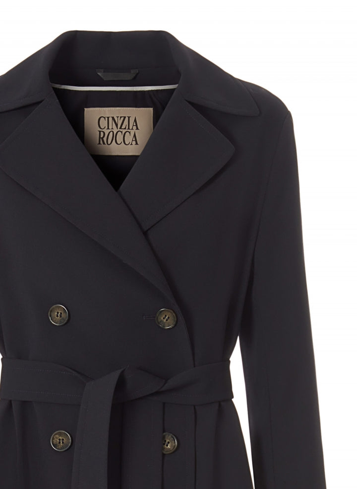 Maxi Double Breasted Trench Coat - Midnight