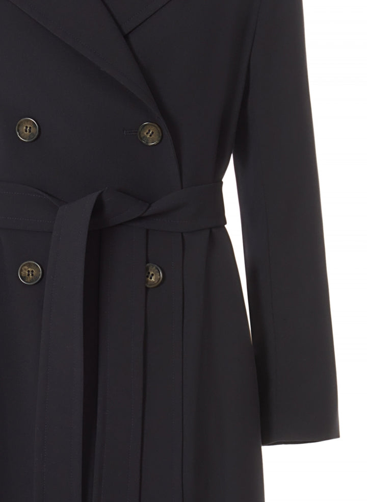 Maxi Double Breasted Trench Coat - Midnight