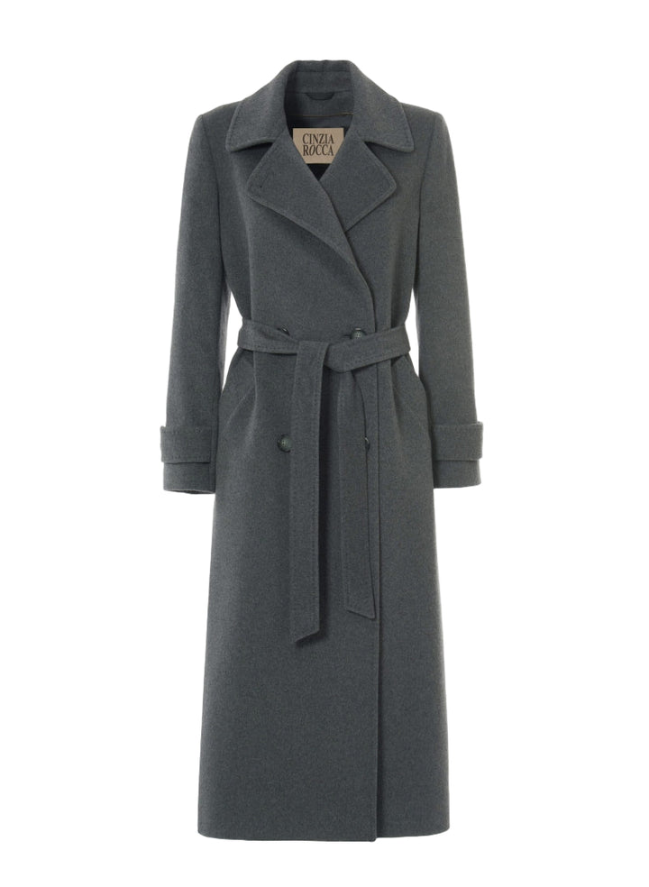 Melange Grey Double Breasted Coat