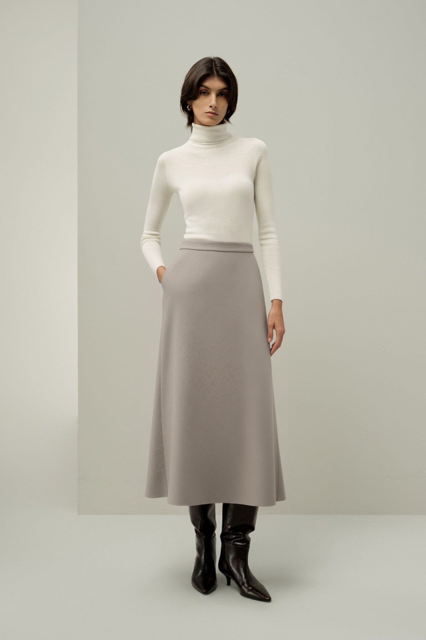 A Line Wool Flannel Skirt – LIANA NYC