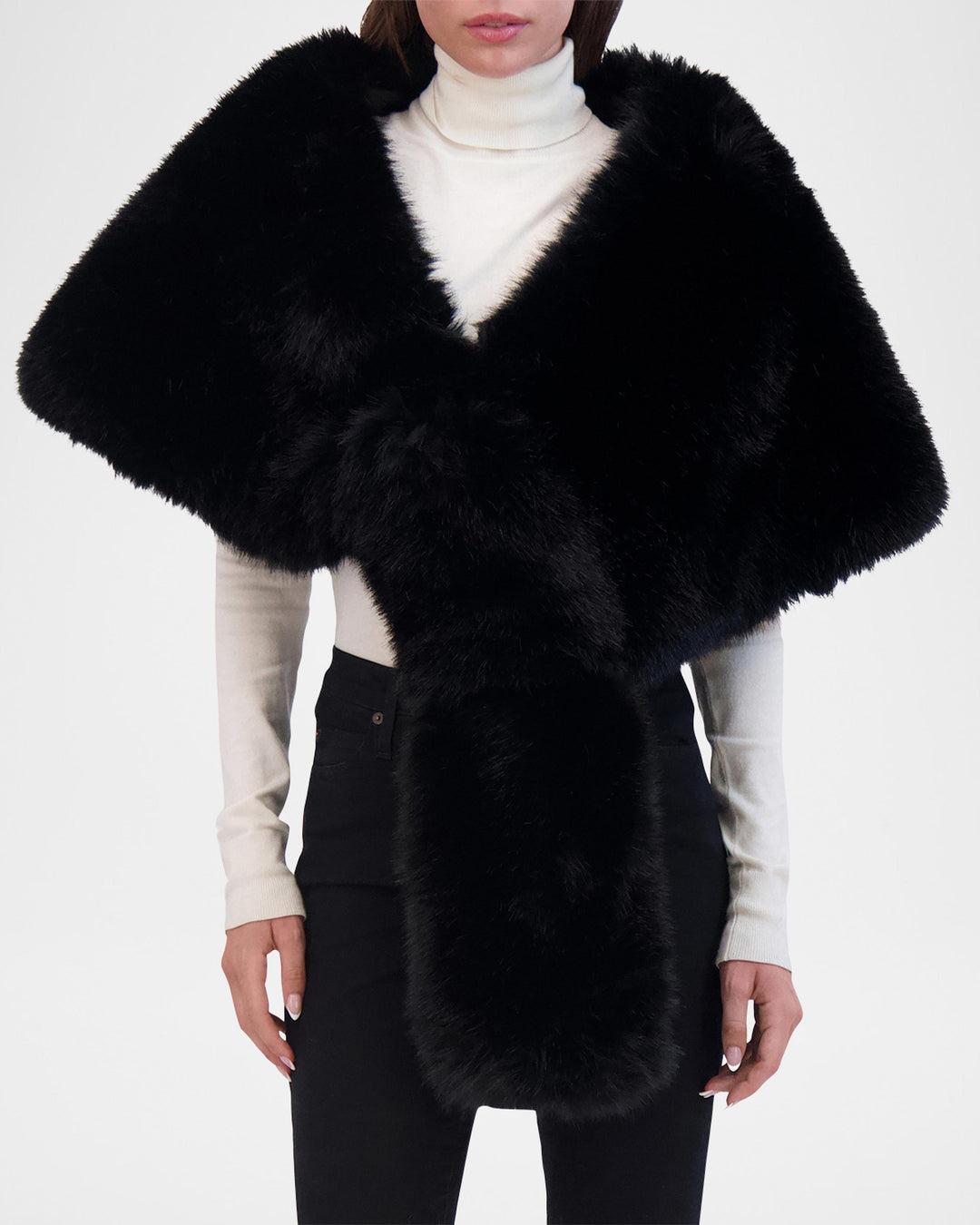 Kay Faux Fox Asymmetric Stole