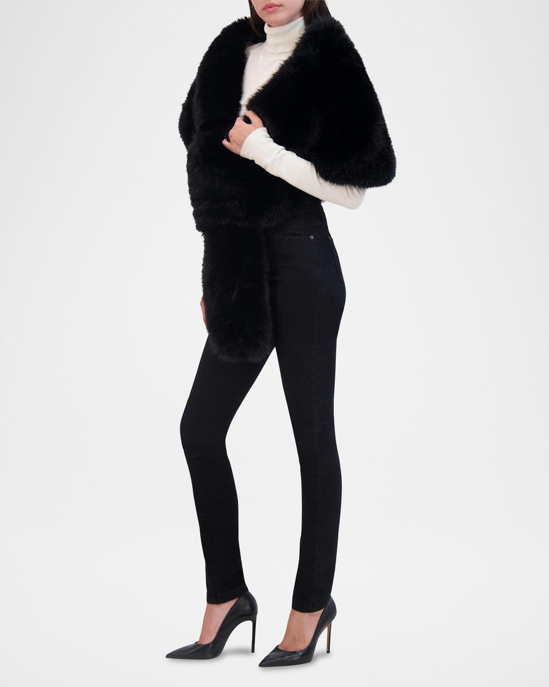 Kay Faux Fox Asymmetric Stole