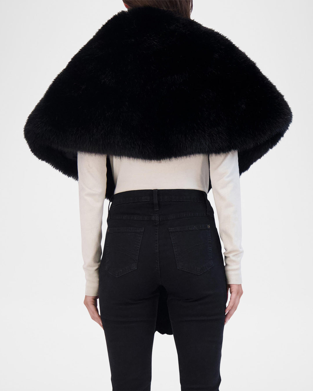 Kay Faux Fox Asymmetric Stole