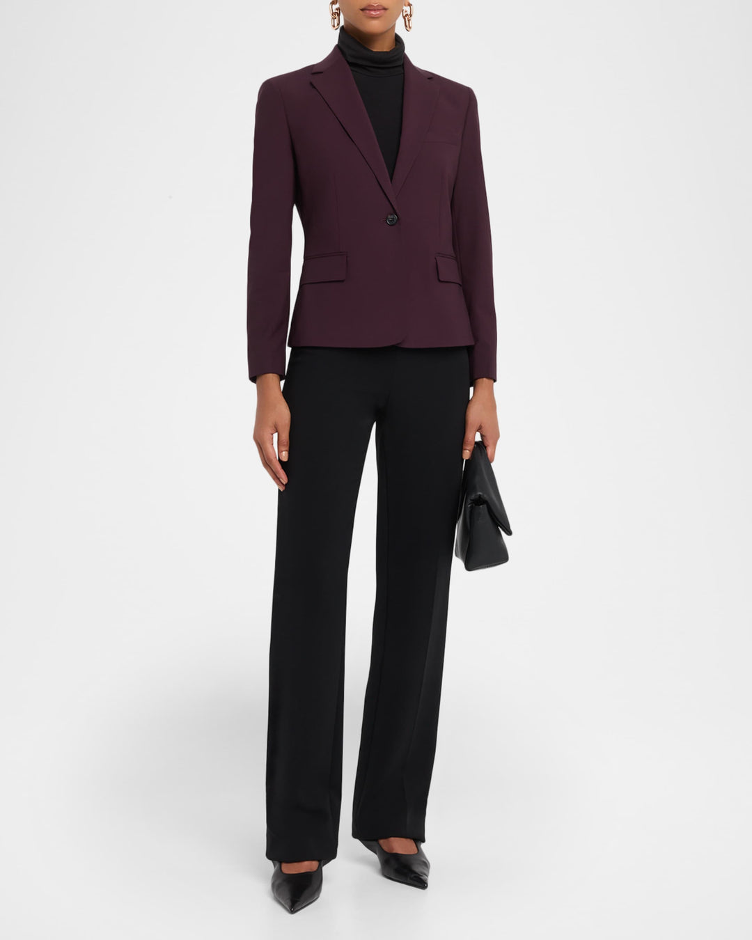 One Button Slim Wool Jacket