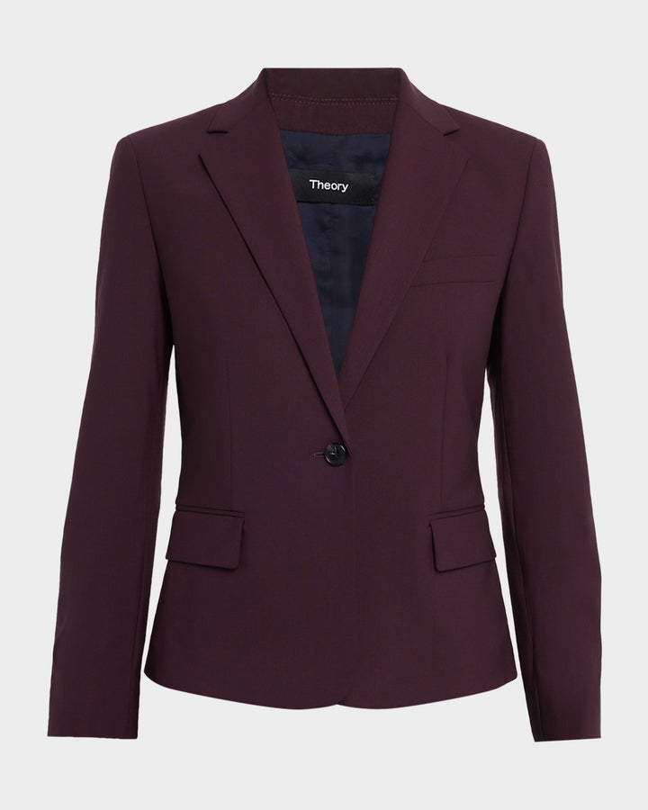 One Button Slim Wool Jacket