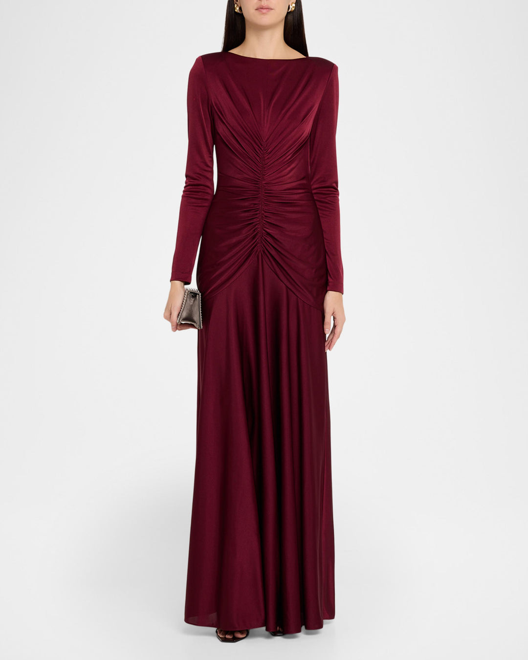 Thea Longsleeve Ruched Jersey Dress
