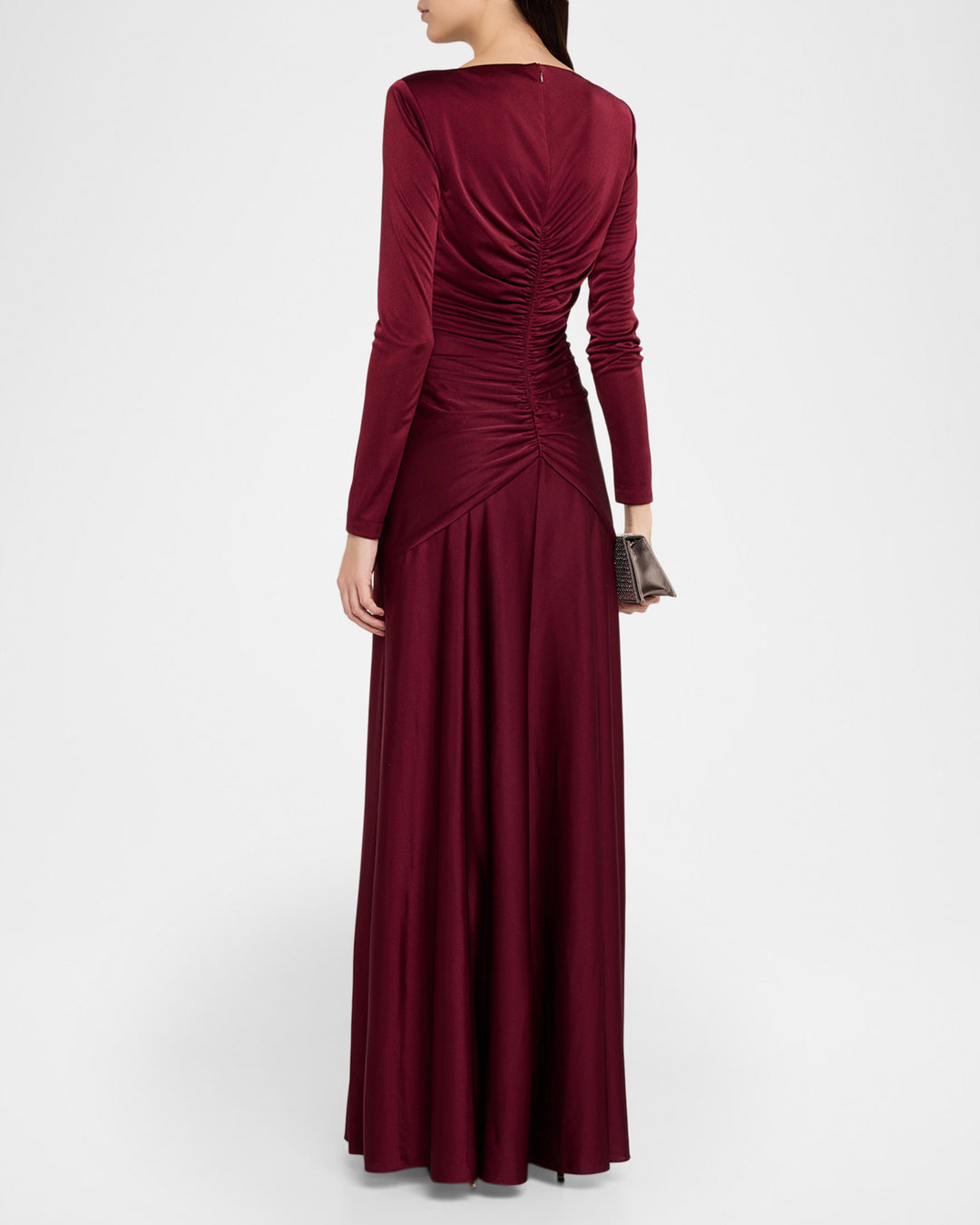 Thea Longsleeve Ruched Jersey Dress